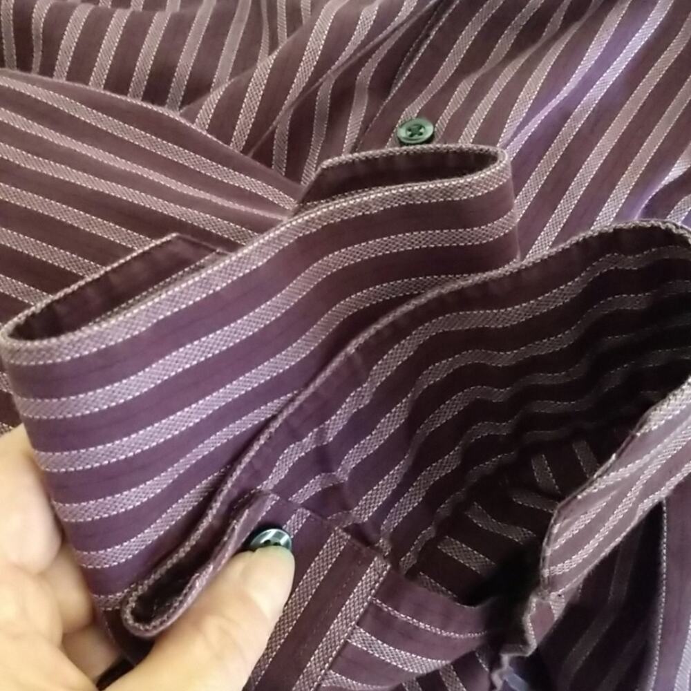 Claiborne Stripe Wrinkle Free Button Down size 17 1/2 - Picture 6 of 6